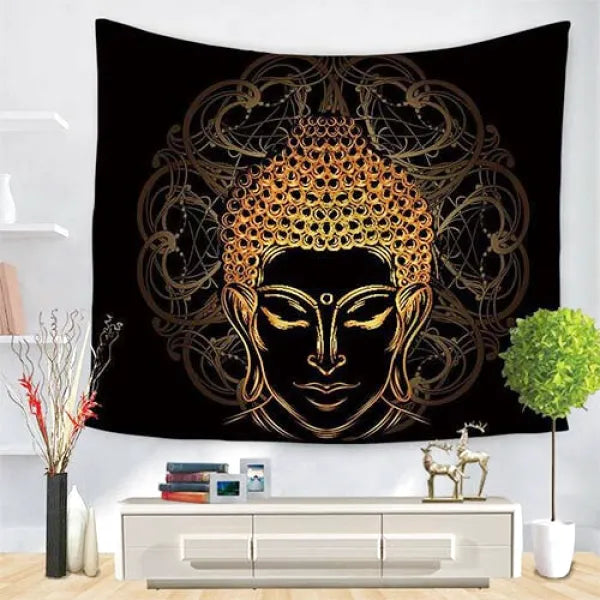 Tenture Murale Bouddha Doré – Collection Prestige