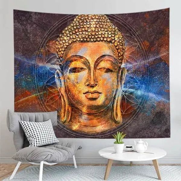 Tenture Murale Tibétaine Bouddha — Signature Zen