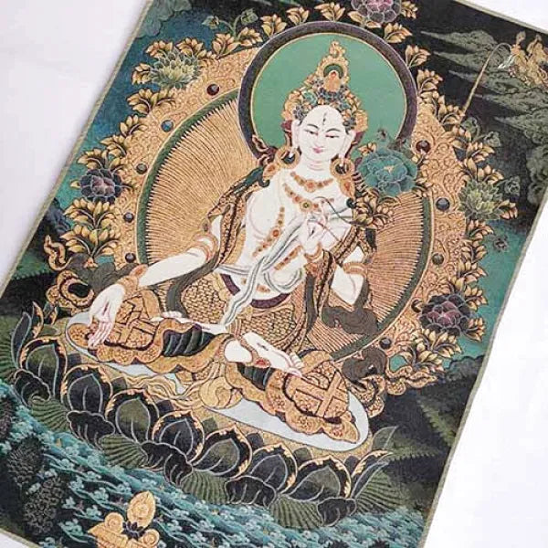 Thangka Tara Blanche – Divinité Sacrée