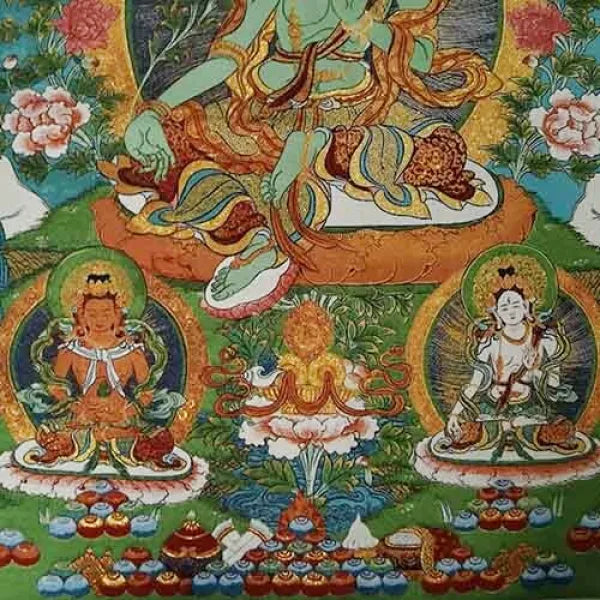 Thangka Tara Verte — Collection Prestige