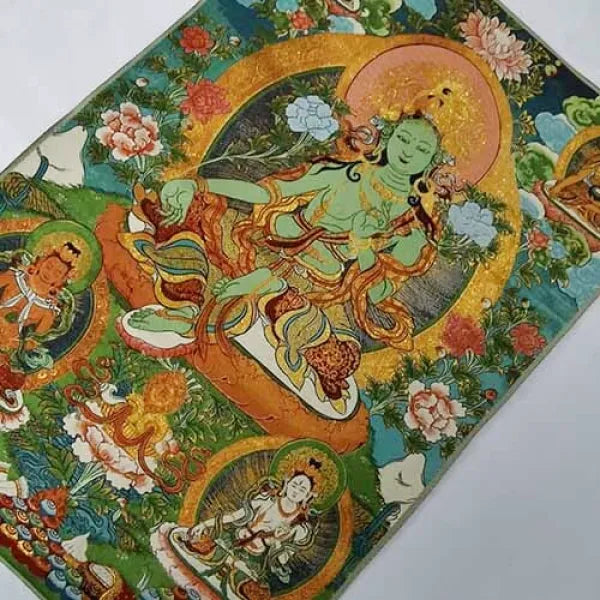 Thangka Tara Verte — Collection Prestige