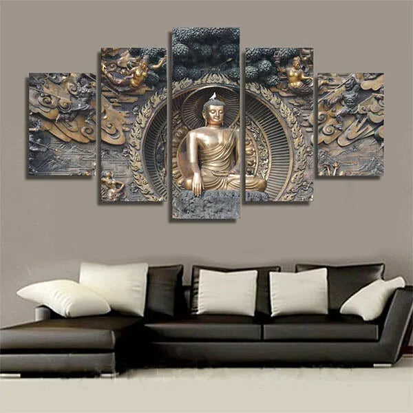 Tableau Bouddha en 5 volets — Édition Signature