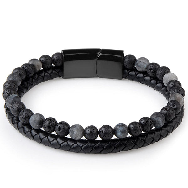 Bracelet Bouddhiste Pierres et Cuir Tressé — ZenCraft Edition