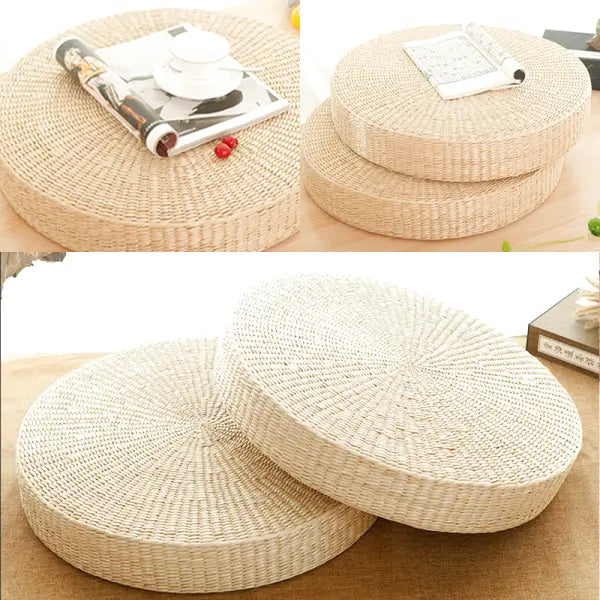 ZenCœur – Coussin Méditation Rond en Paille