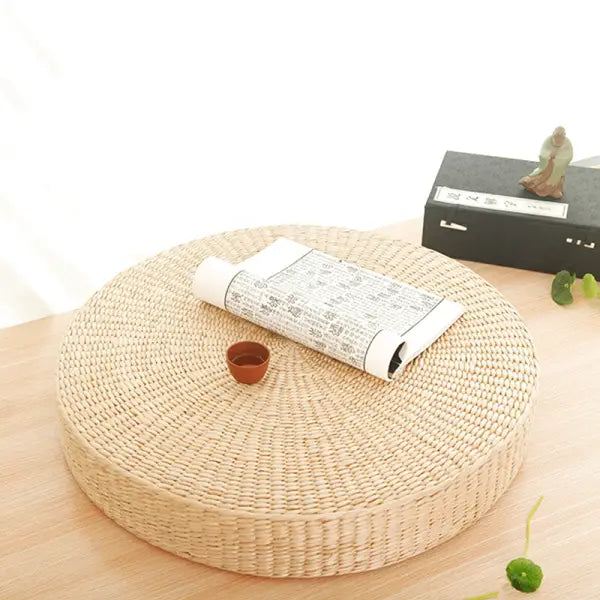 ZenCœur – Coussin Méditation Rond en Paille